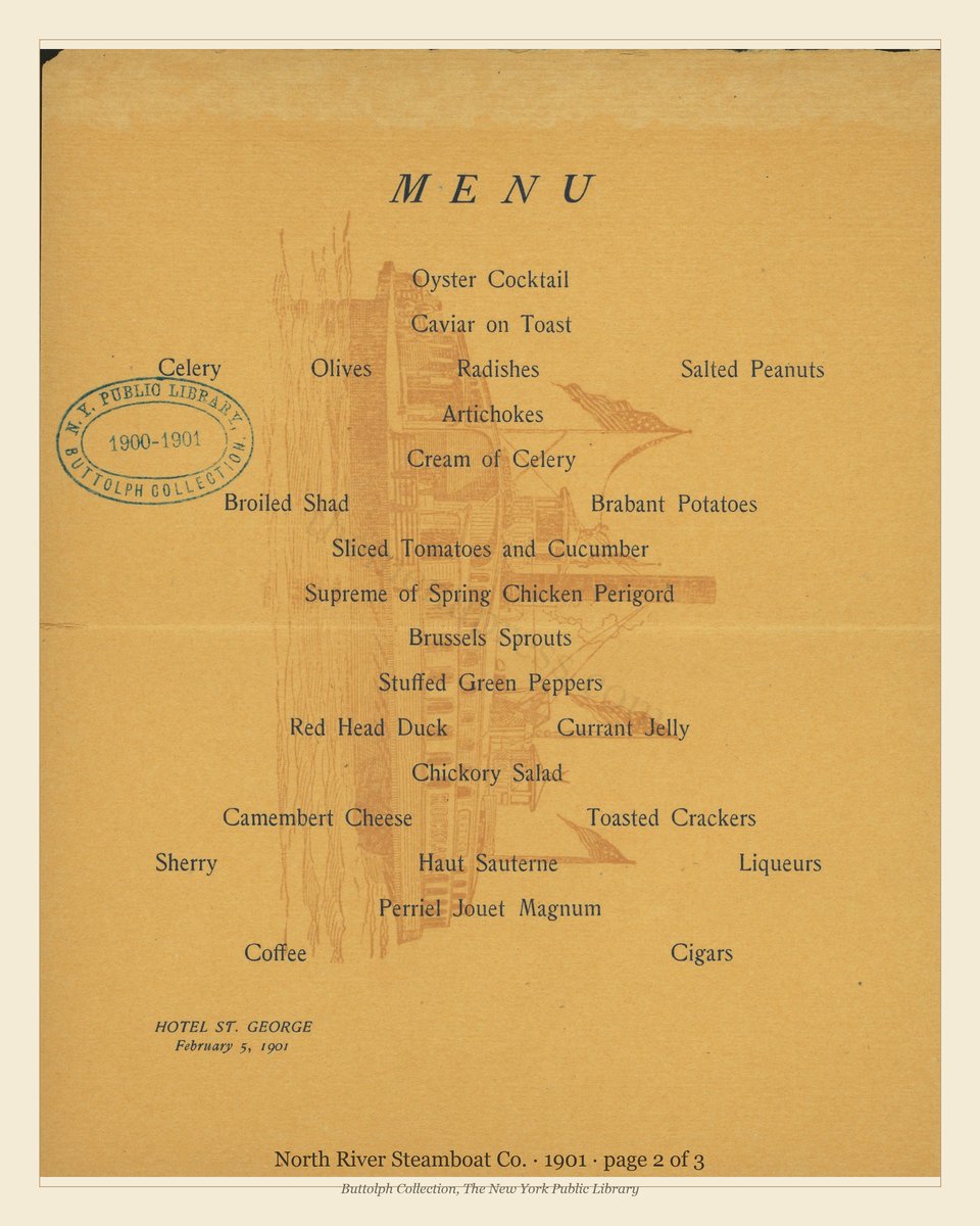Vintage menu — page 2 of 3