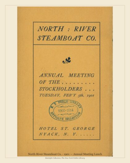 North River Steamboat Co. · 1901 — Annual Meeting Lunch