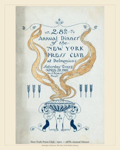 New York Press Club · 1901 — 28Th Annual Dinner