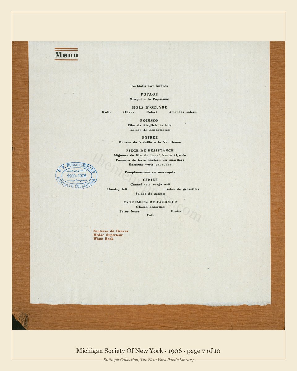 Vintage menu — page 7 of 10