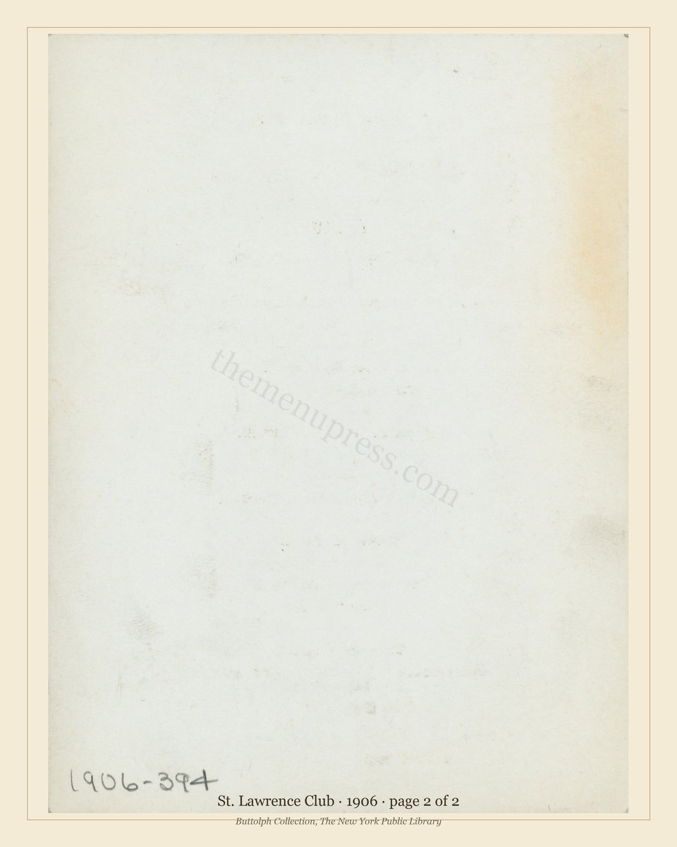 Vintage menu — page 2 of 2