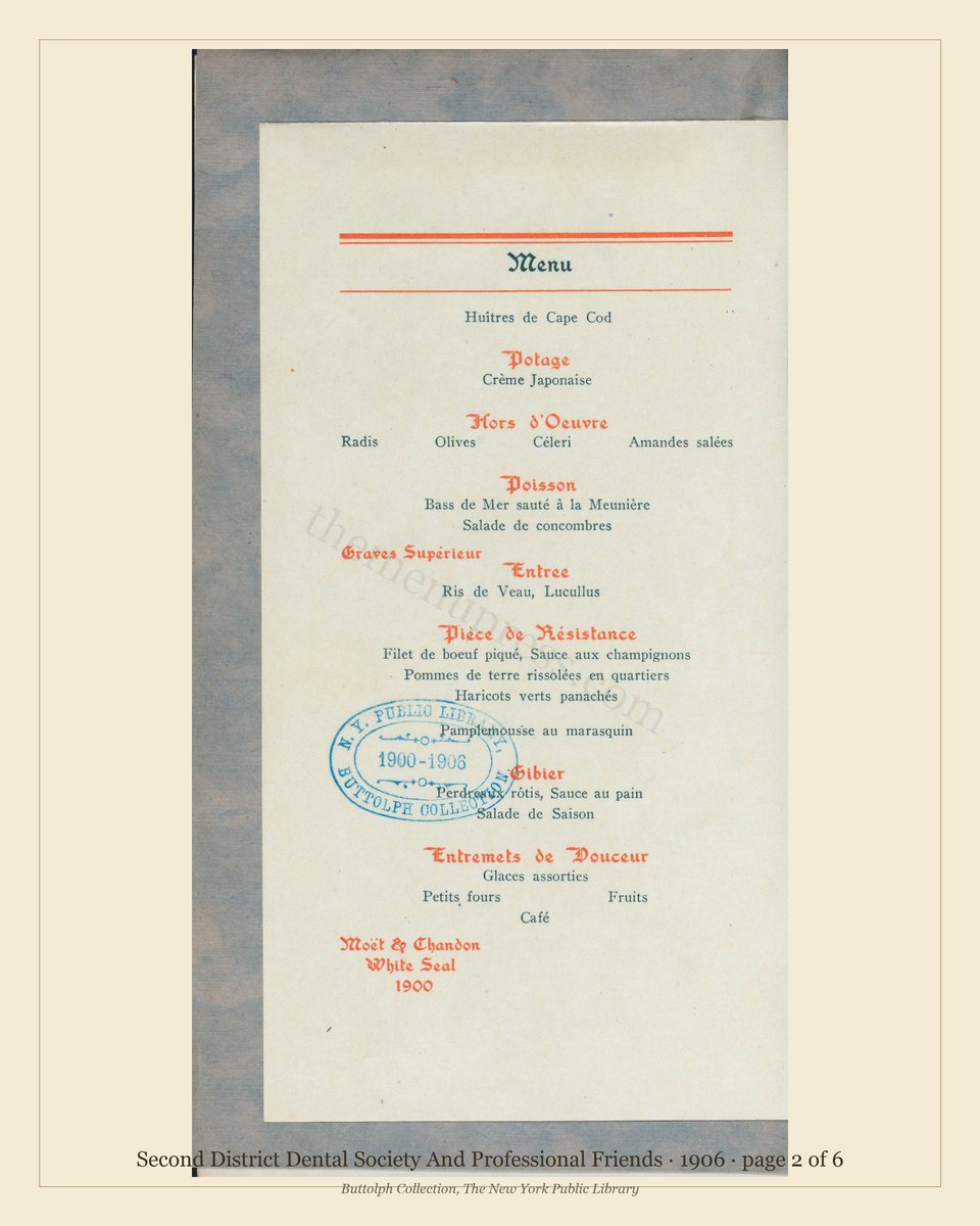 Vintage menu — page 2 of 6