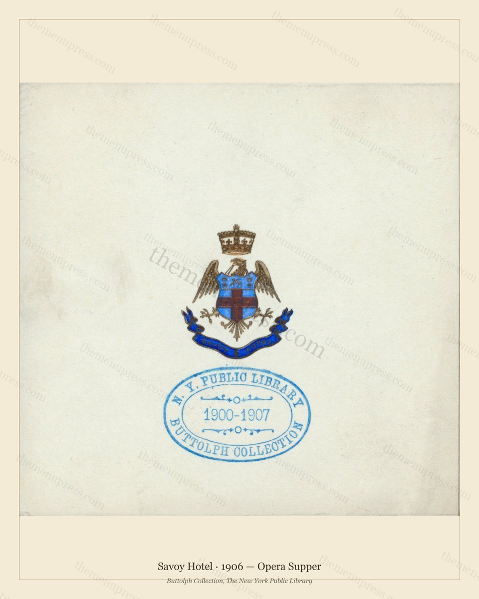 Vintage menu preview — 1906 Vintage Supper Menu — Savoy Hotel, Manhattan Gilded Age Banquet (Complete 4