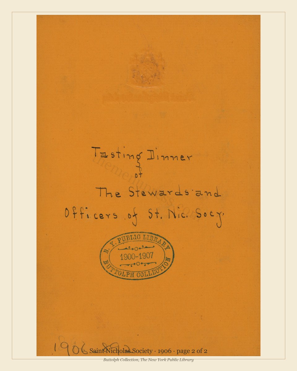 Vintage menu — page 2 of 2