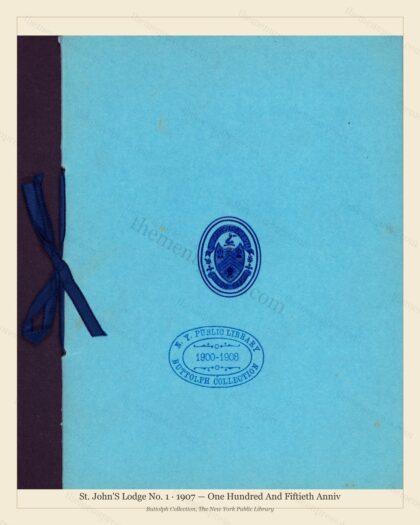 Vintage menu preview — 1907 Vintage Banquet Menu — St. John'S Lodge No. 1, Manhattan Gilded Age Banquet