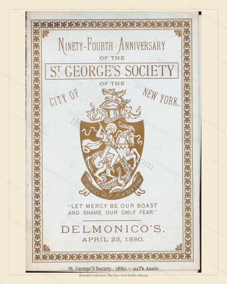 Vintage menu preview — 1880 Vintage Banquet Menu — St. George'S Society, Manhattan Gilded Age Banquet (