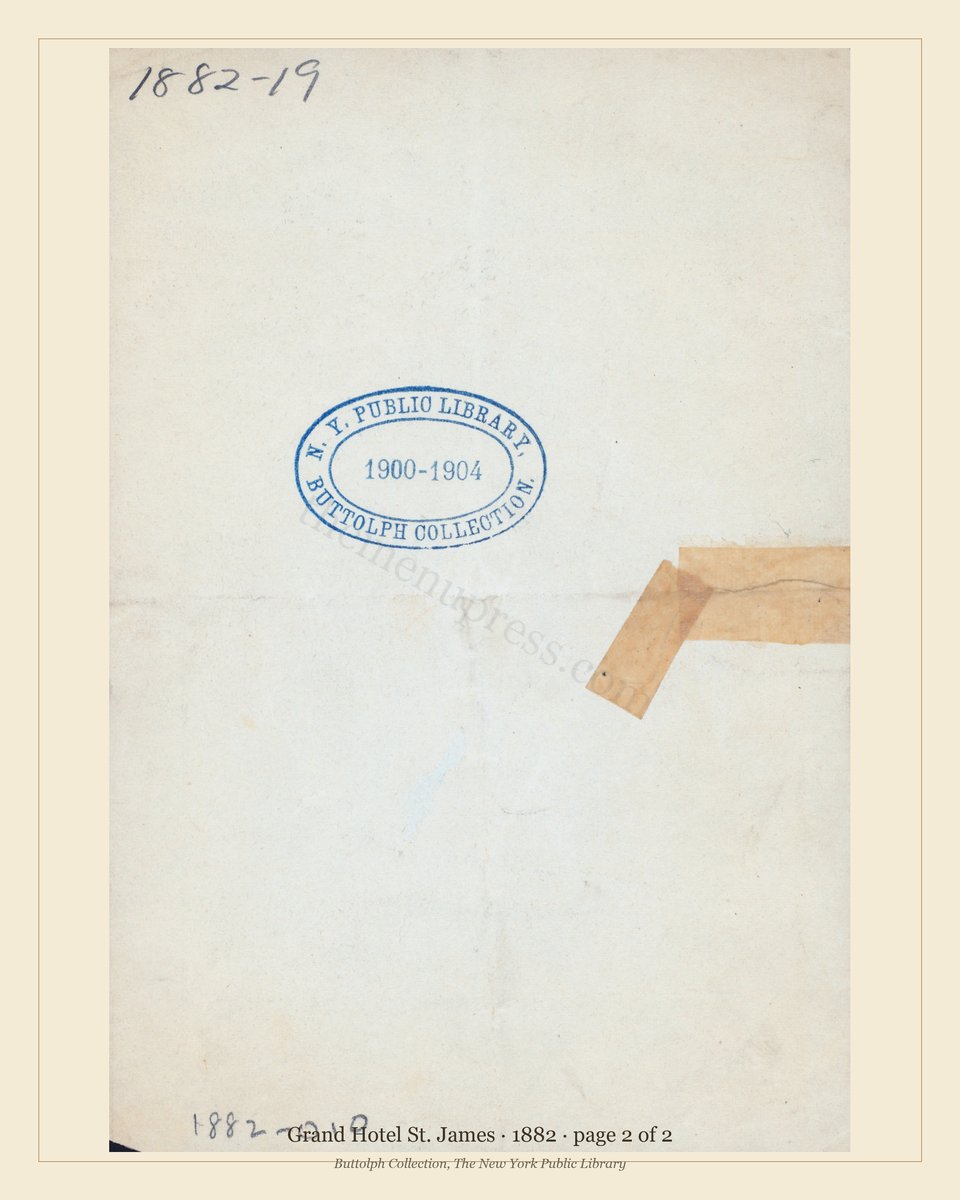 Vintage menu — page 2 of 2