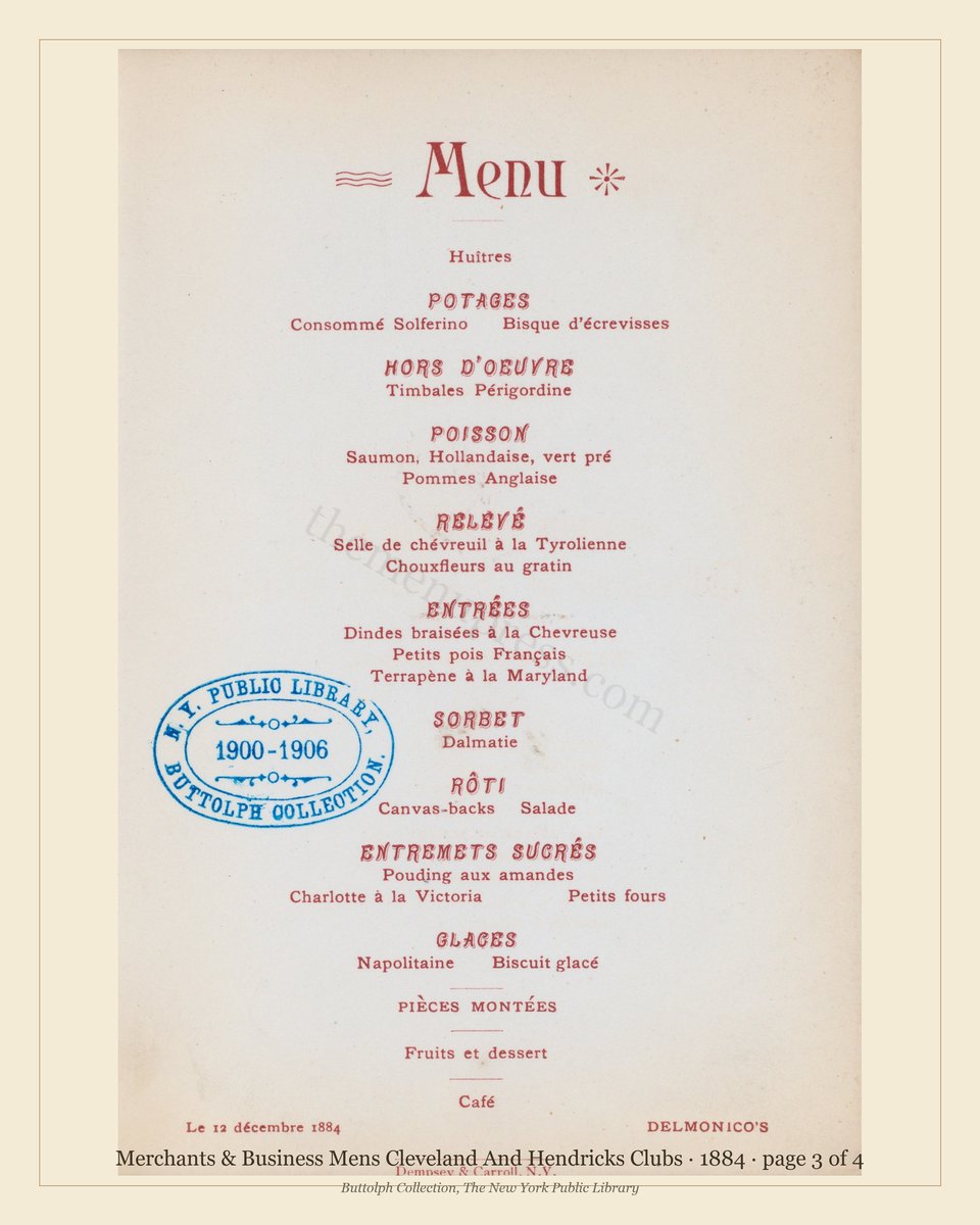 Vintage menu — page 3 of 4