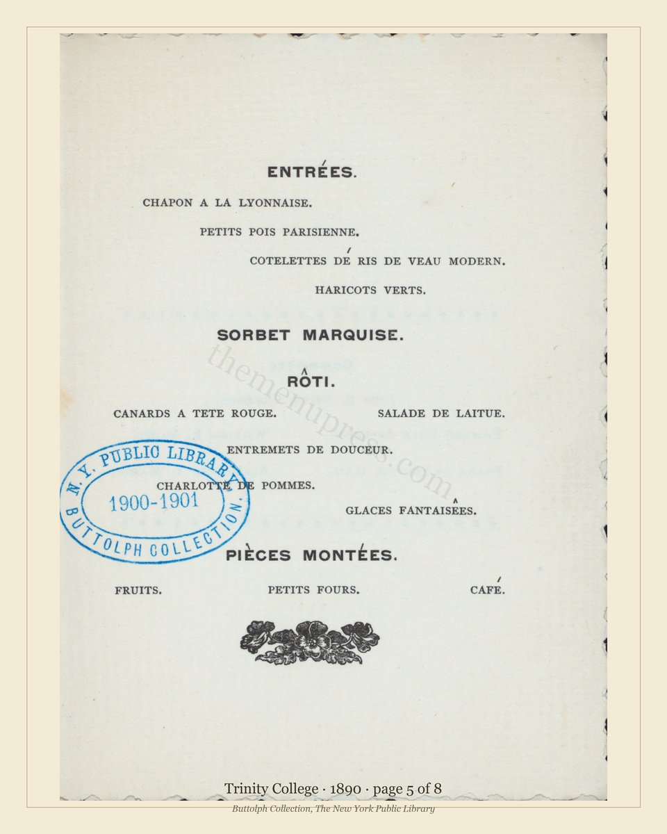Vintage menu — page 5 of 8