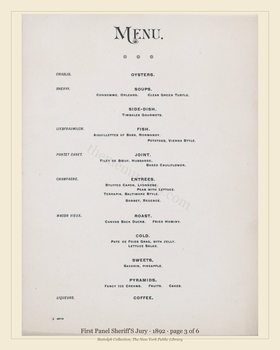 Vintage menu — page 3 of 6