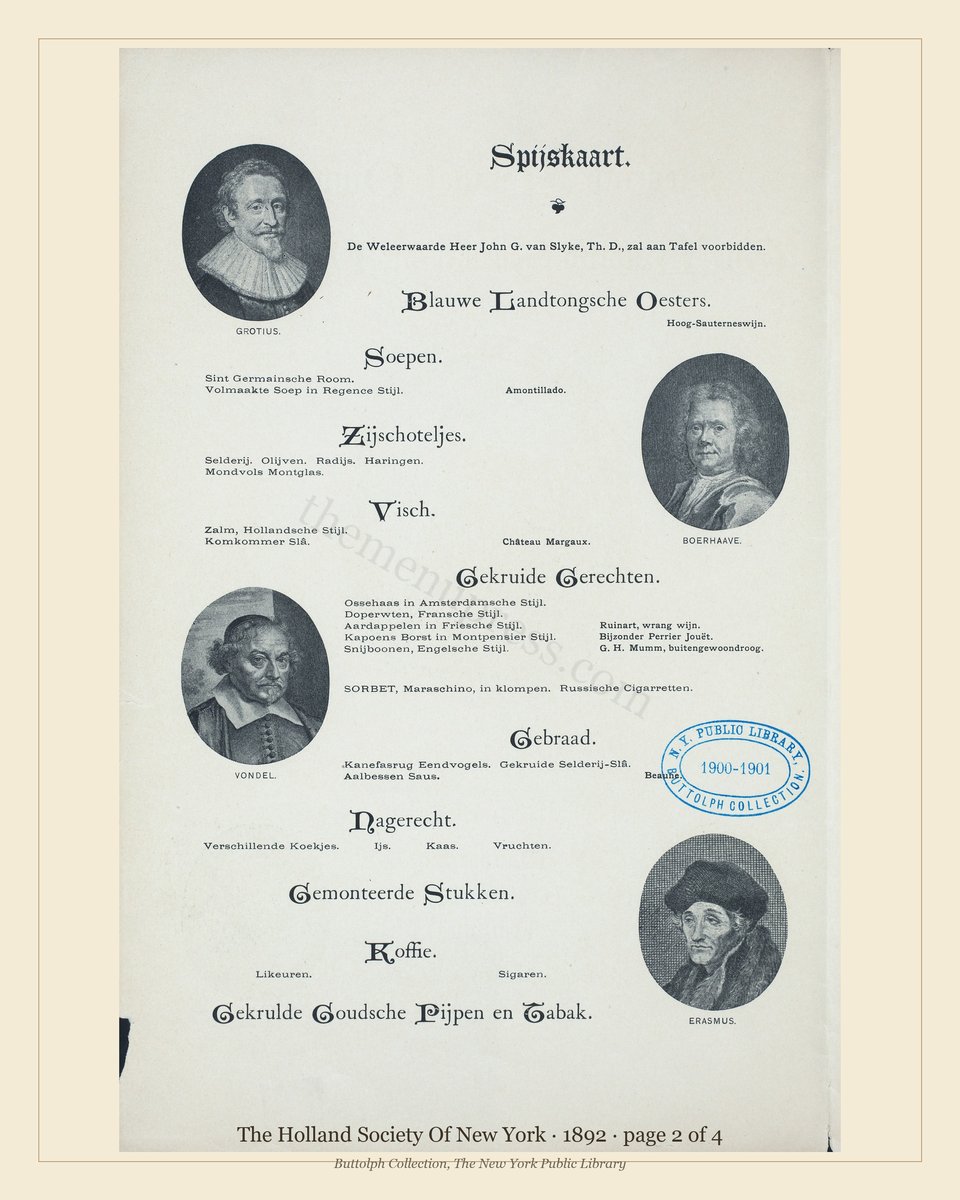 Vintage menu — page 2 of 4