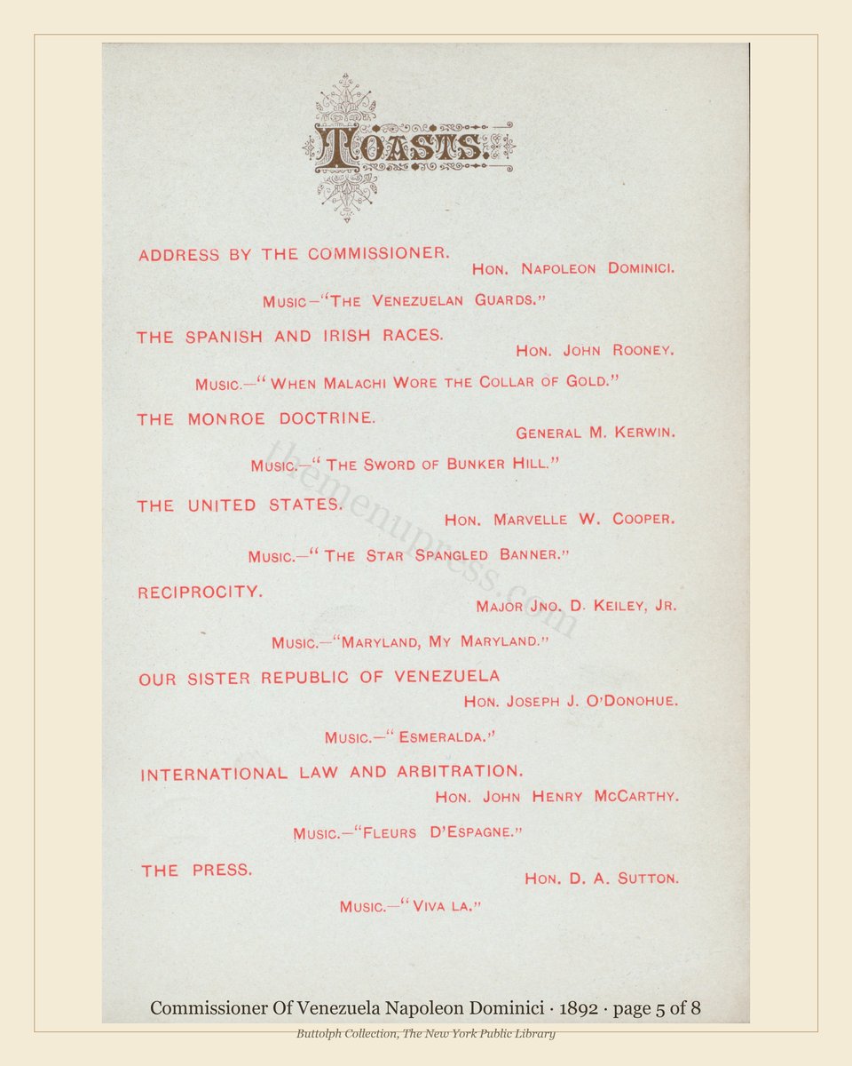Vintage menu — page 5 of 8