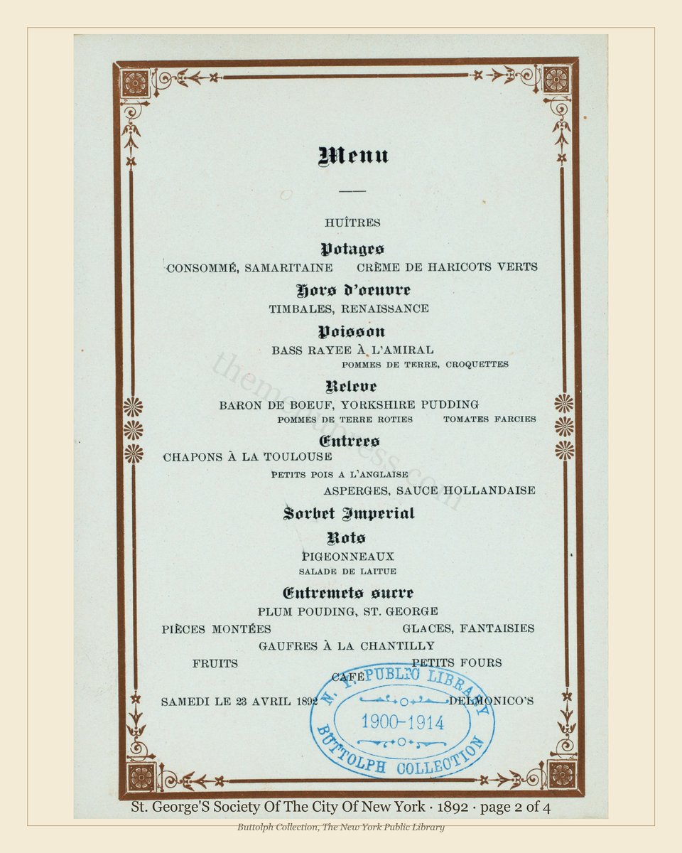 Vintage menu — page 2 of 4