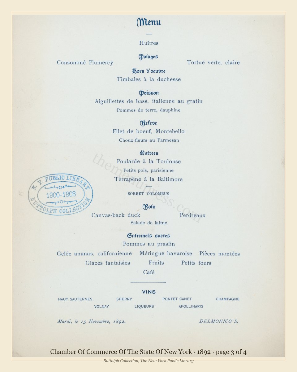 Vintage menu — page 3 of 4