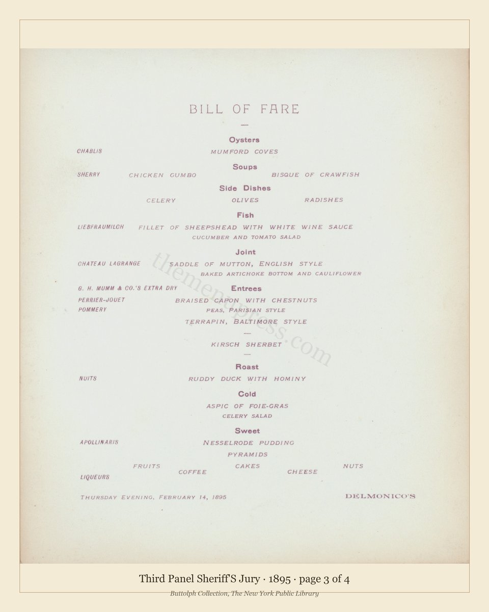 Vintage menu — page 3 of 4