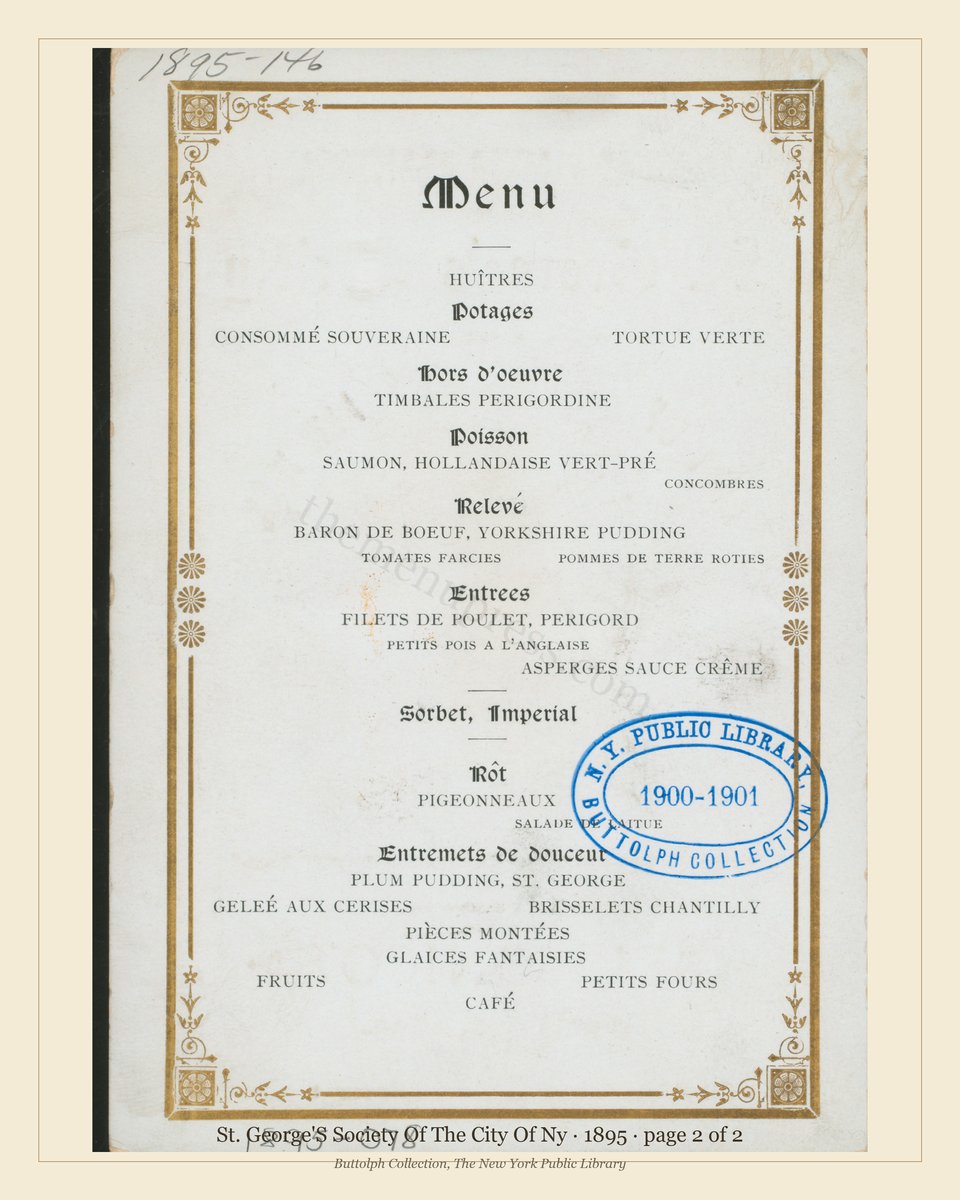 Vintage menu — page 2 of 2