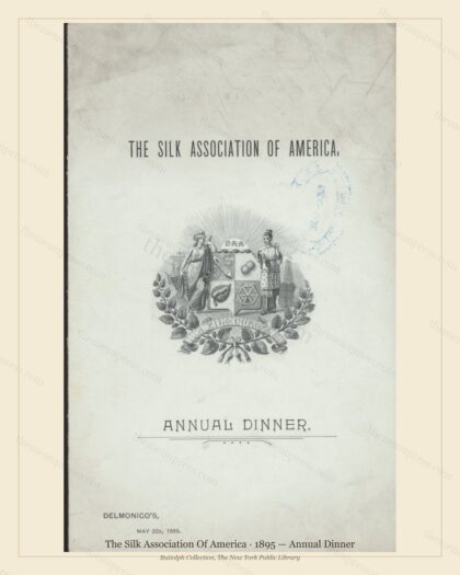 Vintage menu preview — 1895 Vintage Dinner Menu — The Silk Association of America, Manhattan Gilded Age