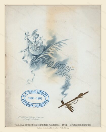 Vintage menu preview — 1895 Vintage Banquet Menu — U.S.M.A. (United States Military Academy, Manhattan