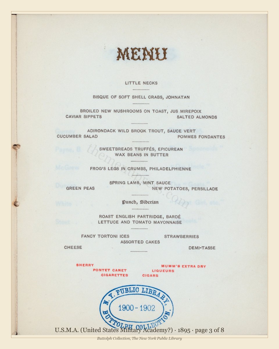 Vintage menu — page 3 of 8