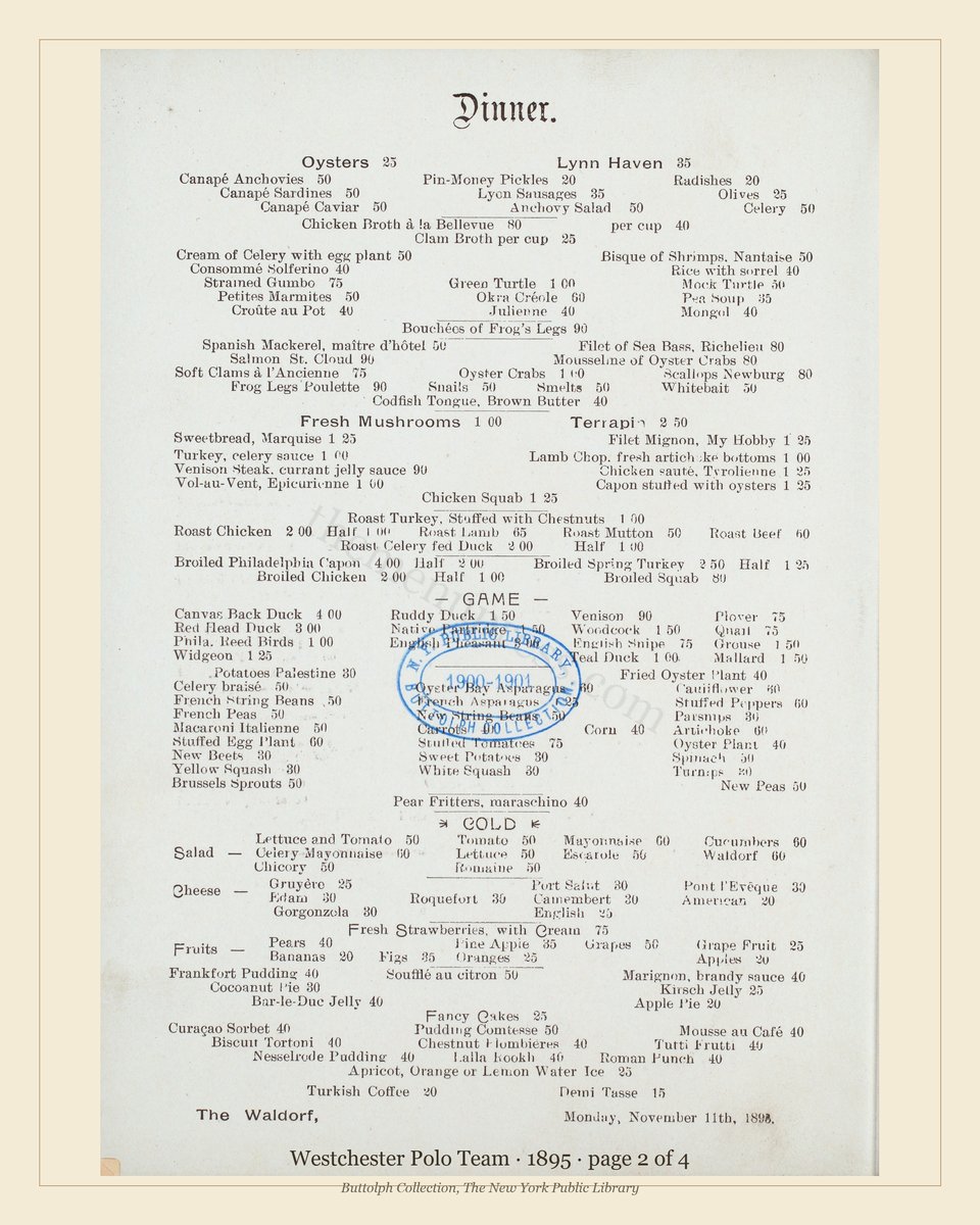 Vintage menu — page 2 of 4