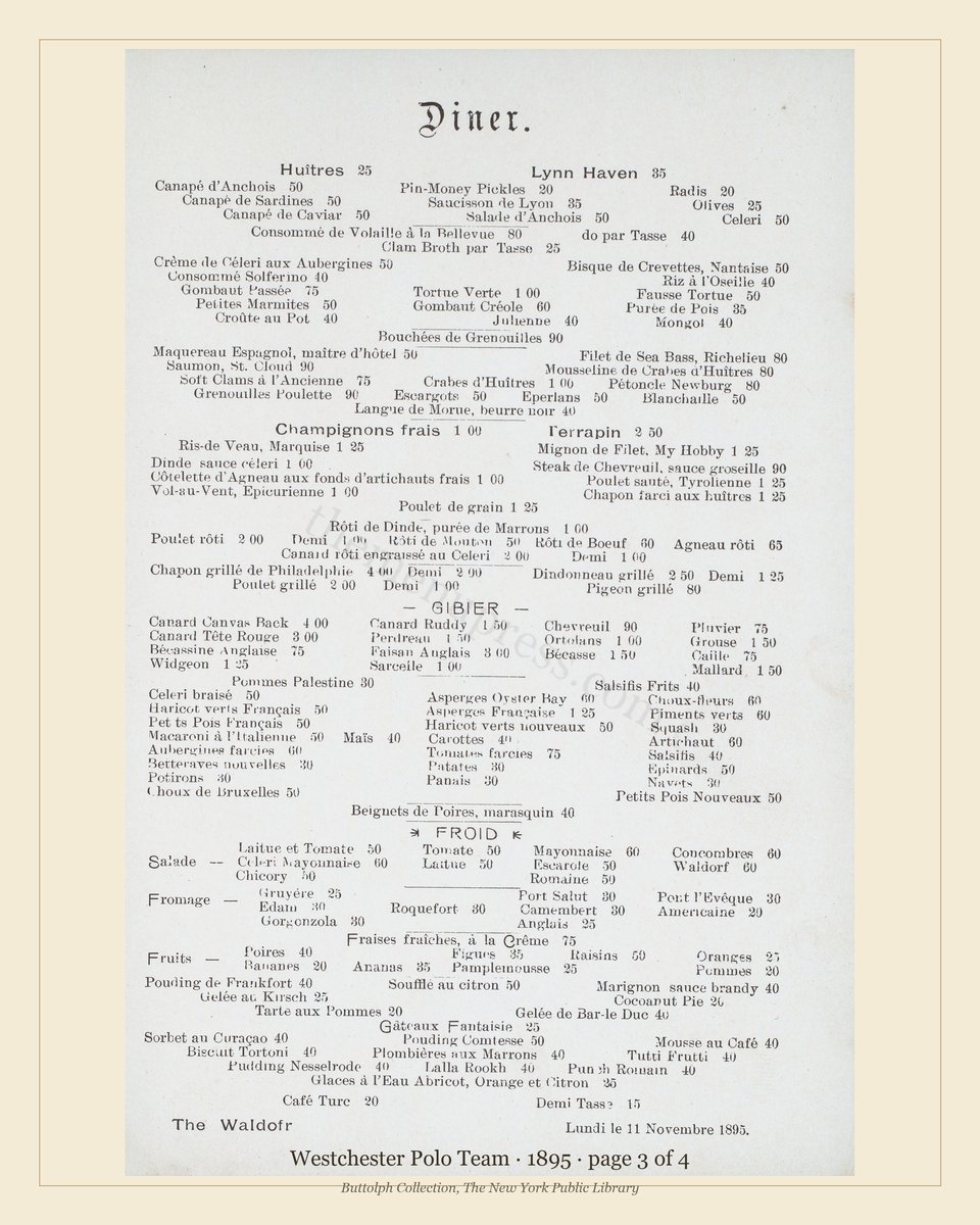 Vintage menu — page 3 of 4