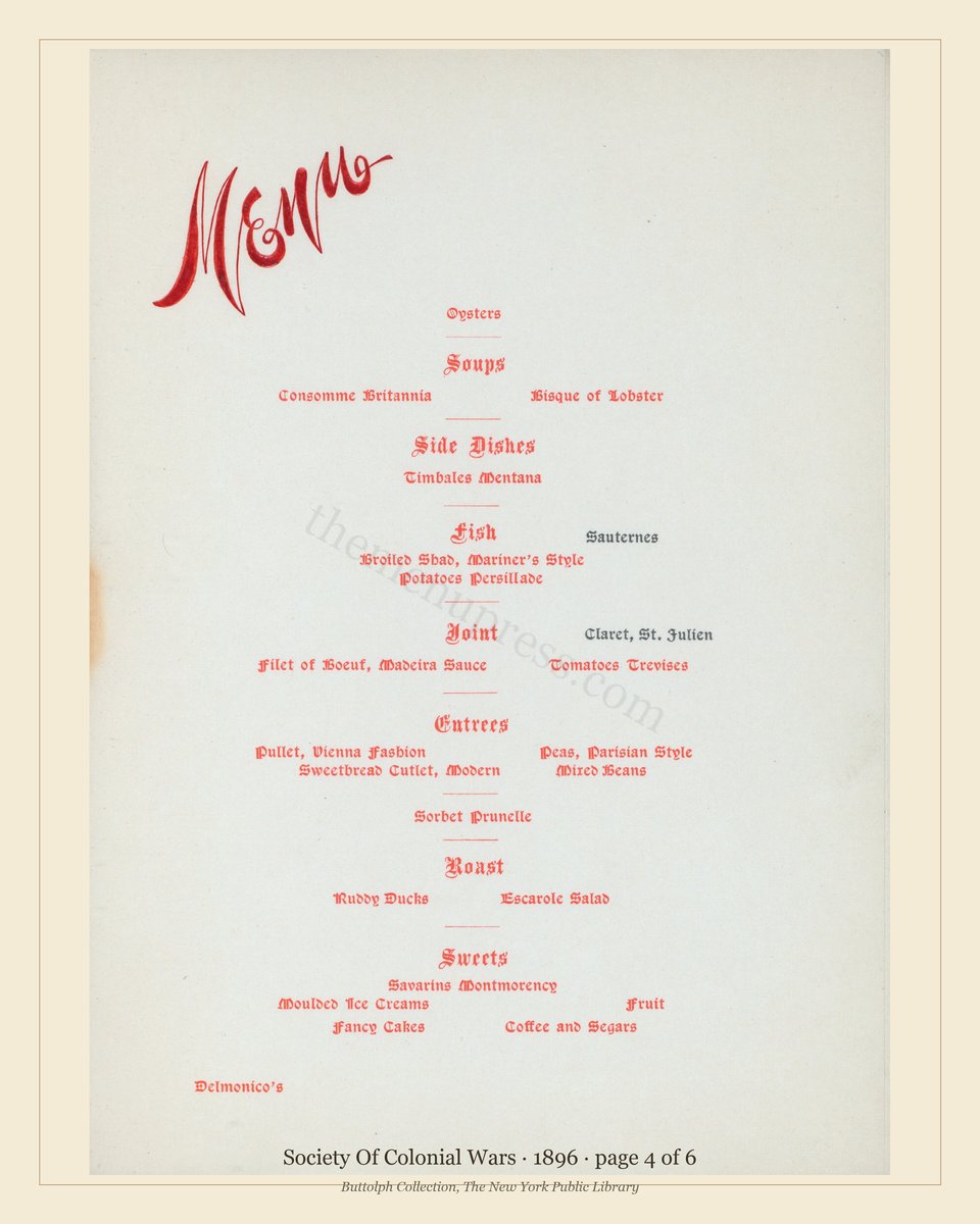 Vintage menu — page 4 of 6