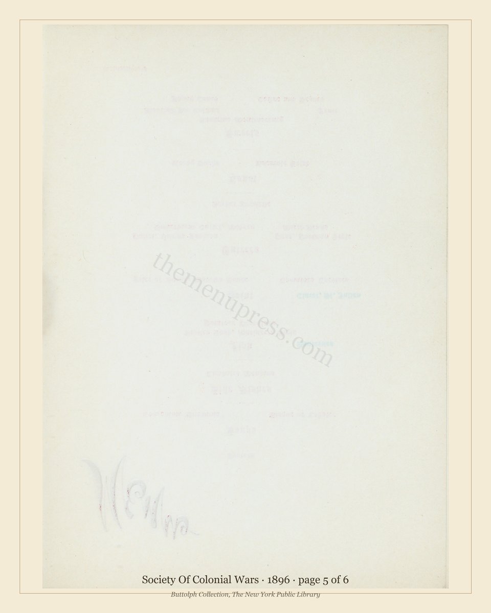 Vintage menu — page 5 of 6