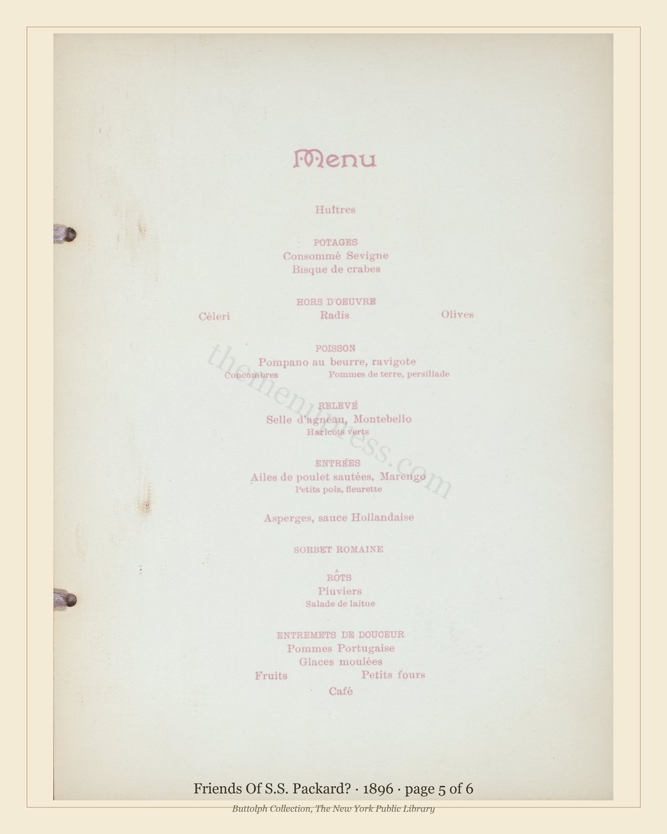 Vintage menu — page 5 of 6