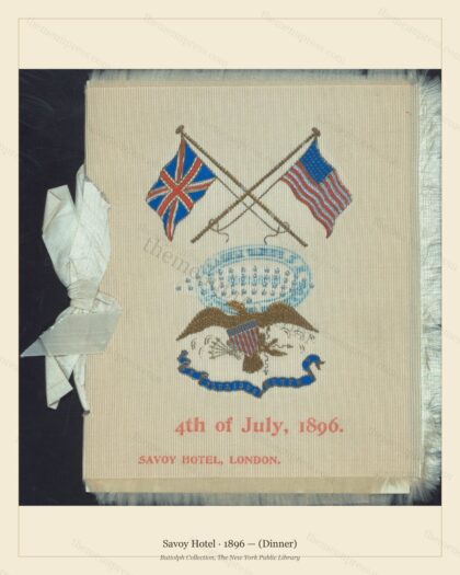 Vintage menu preview — 1896 Vintage Dinner Menu — Savoy Hotel, Manhattan Gilded Age Banquet (Complete 8