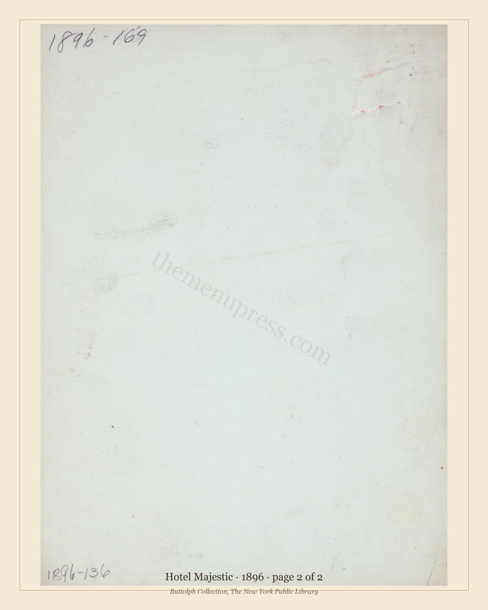 Vintage menu — page 2 of 2