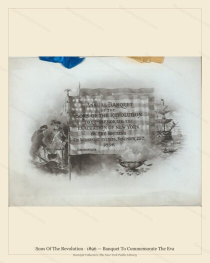 Vintage menu preview — 1896 Vintage Banquet Menu — Sons of the Revolution, Manhattan Gilded Age Banquet