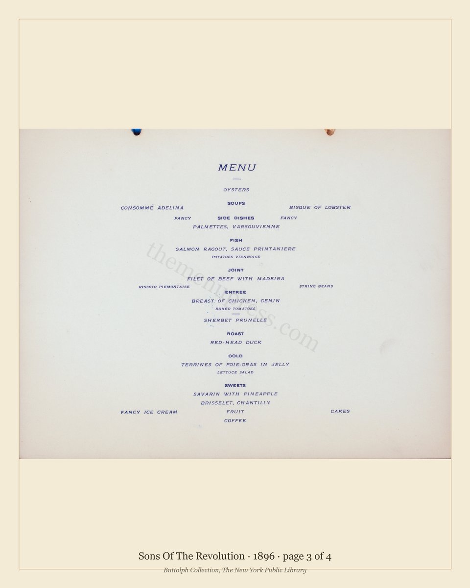 Vintage menu — page 3 of 4