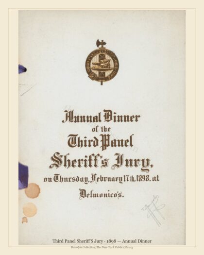 Third Panel Sheriff'S Jury · 1898 — Annual Dinner