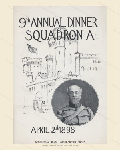 Vintage menu preview — 1898 Vintage Dinner Menu — Squadron A, Manhattan Gilded Age Banquet (Complete 4-