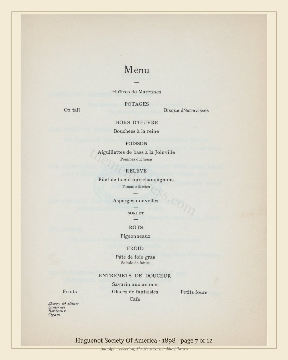 Vintage menu — page 7 of 12