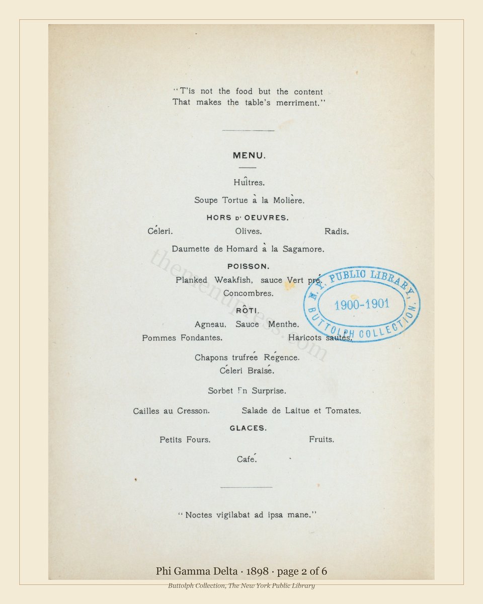 Vintage menu — page 2 of 6