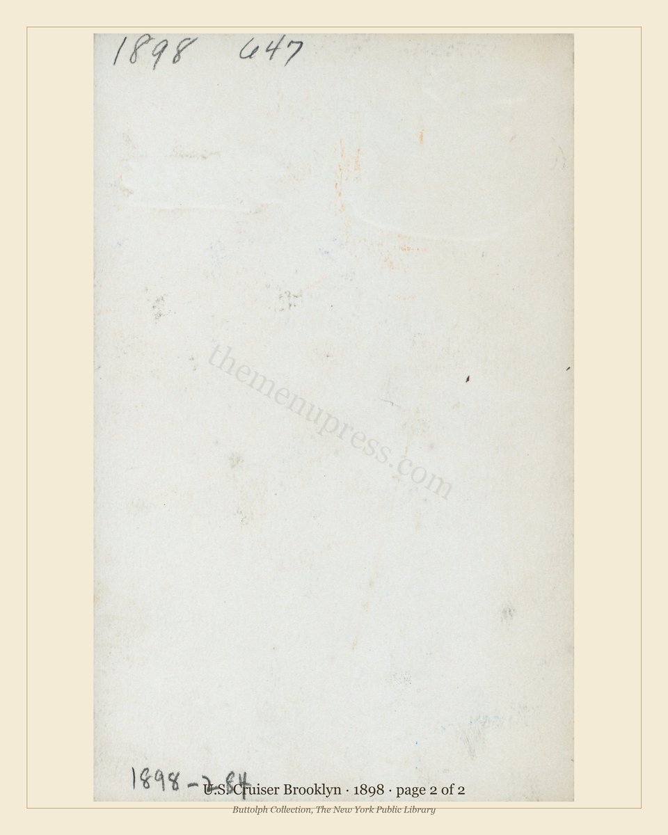 Vintage menu — page 2 of 2