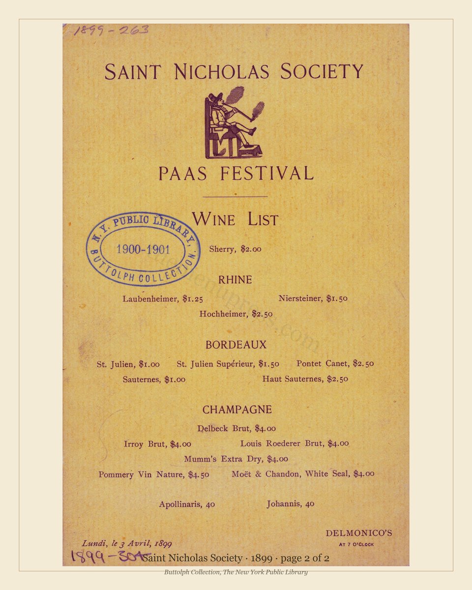 Vintage menu — page 2 of 2