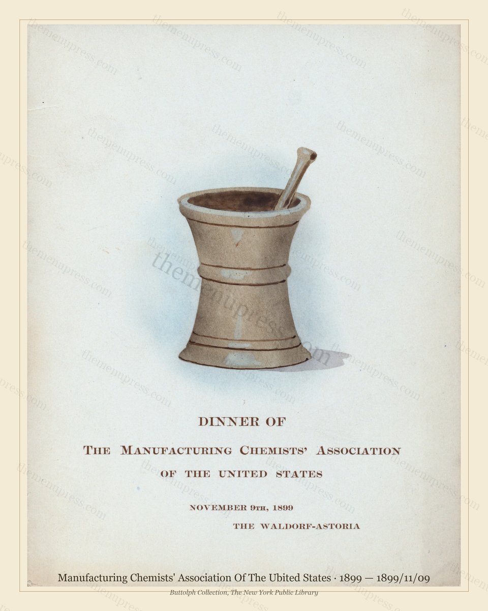 Vintage menu preview — 1899 Vintage Banquet Menu — Manufacturing Chemists' Association of t, Manhattan