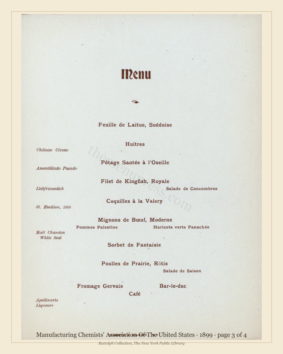 Vintage menu — page 3 of 4