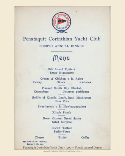 Penataquit Corinthian Yacht Club · 1900 — Fourth Annual Dinner
