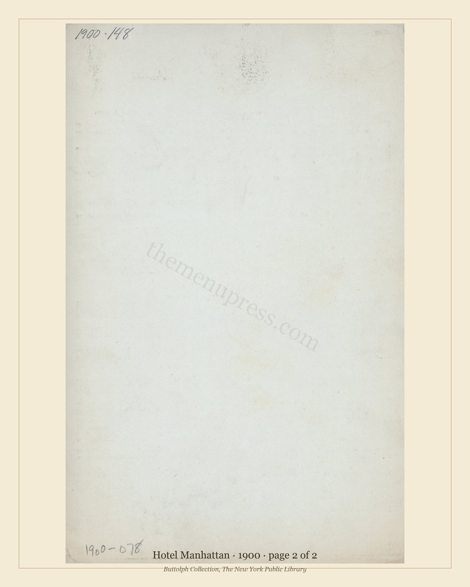 Vintage menu — page 2 of 2