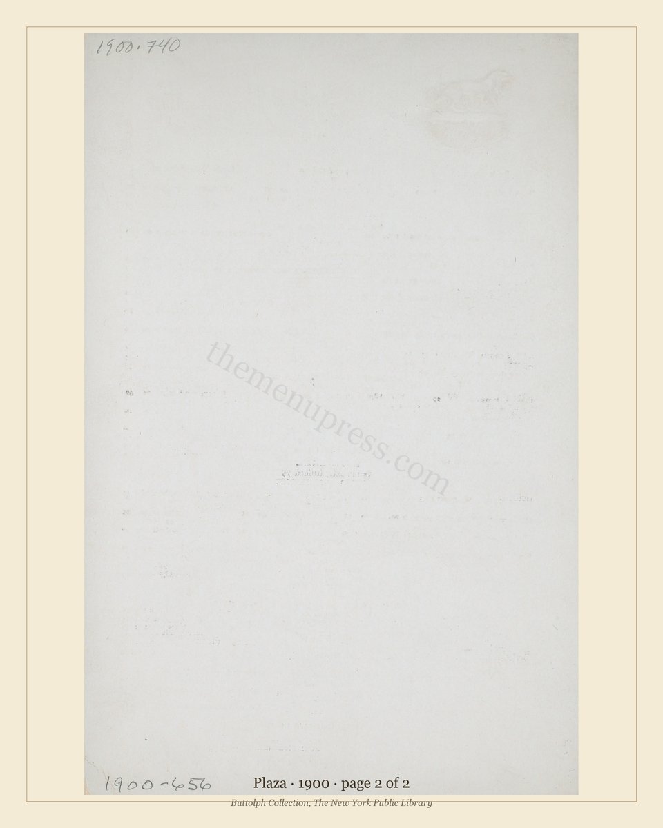 Vintage menu — page 2 of 2