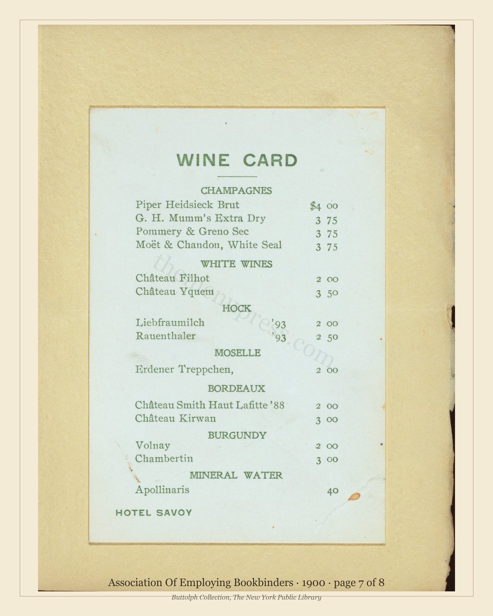 Vintage menu — page 7 of 8