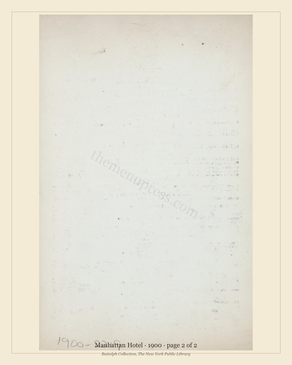 Vintage menu — page 2 of 2