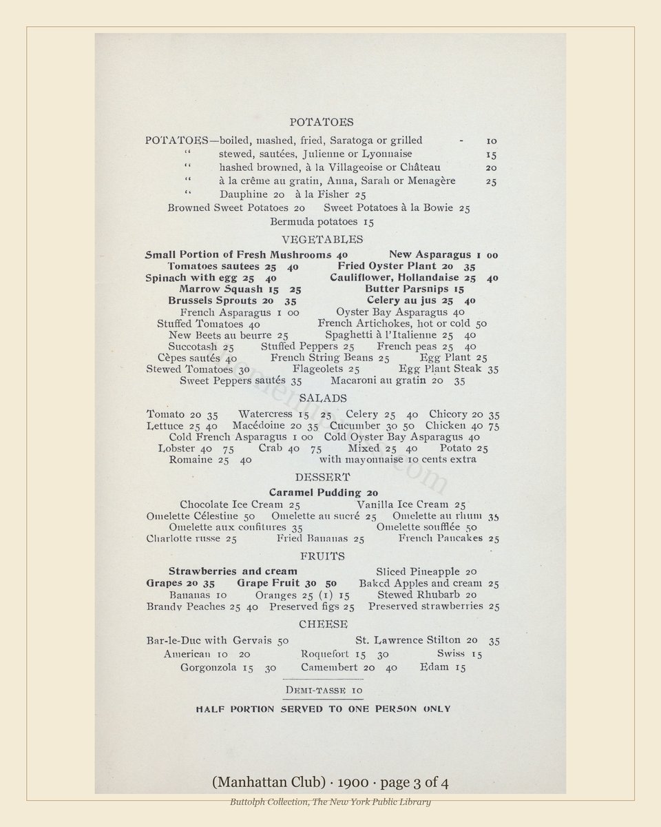 Vintage menu — page 3 of 3