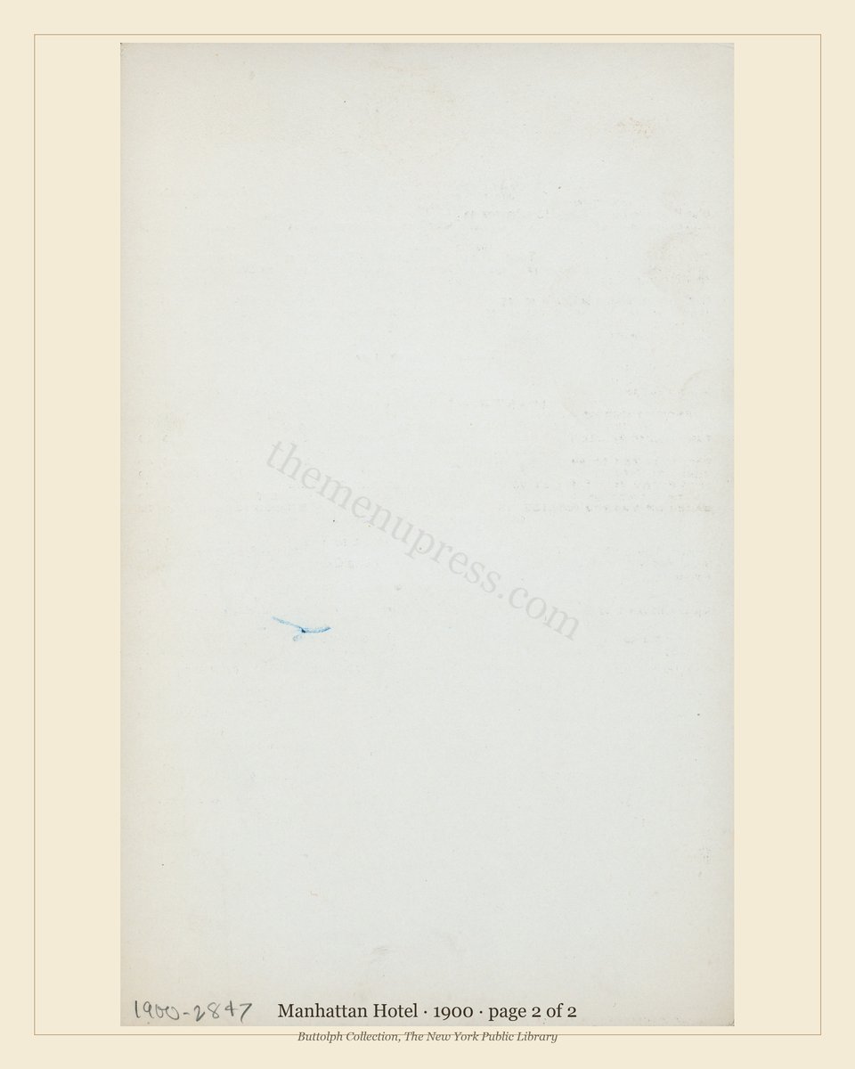 Vintage menu — page 2 of 2