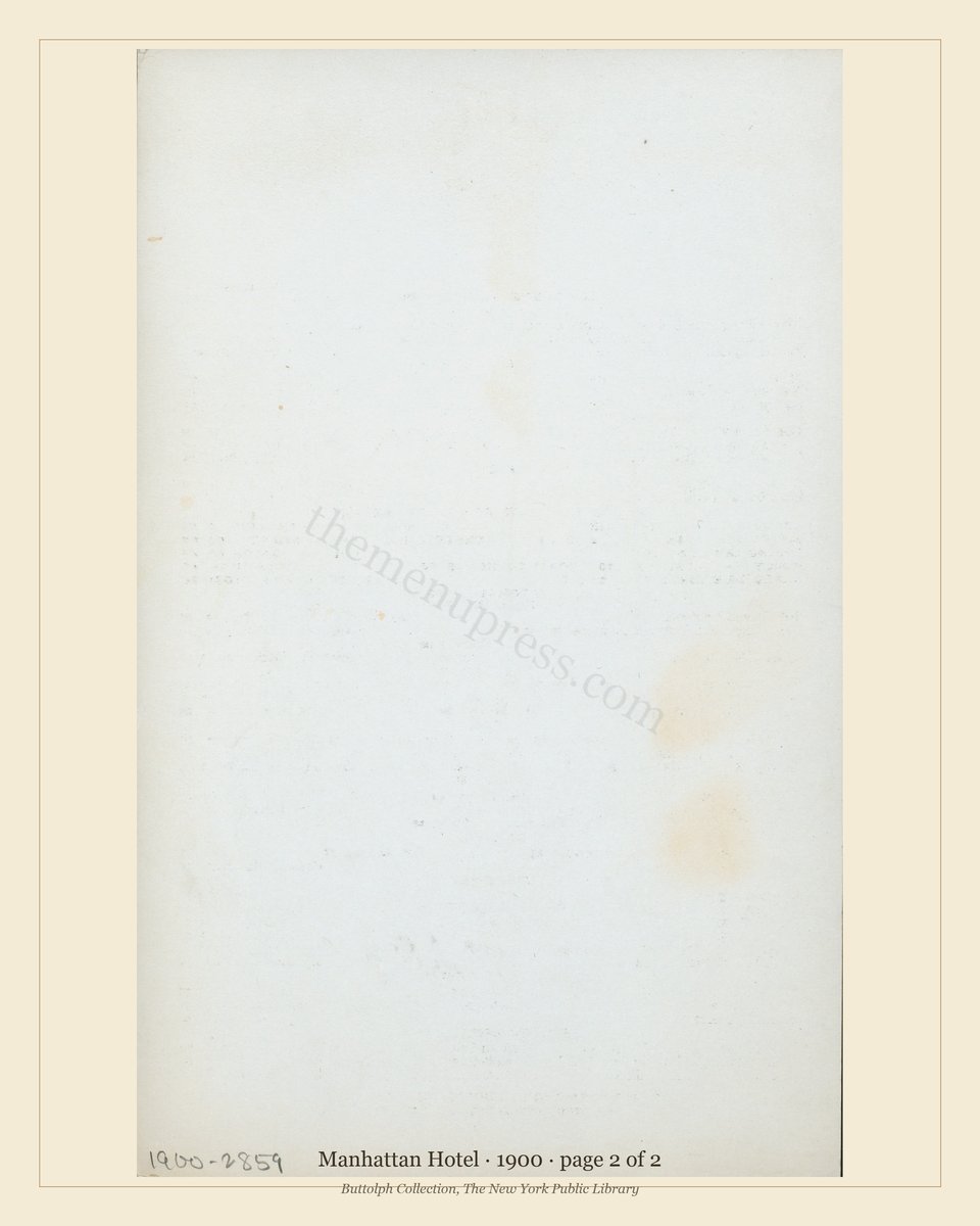 Vintage menu — page 2 of 2