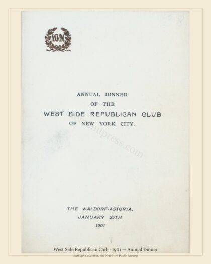 West Side Republican Club · 1901 — Annual Dinner