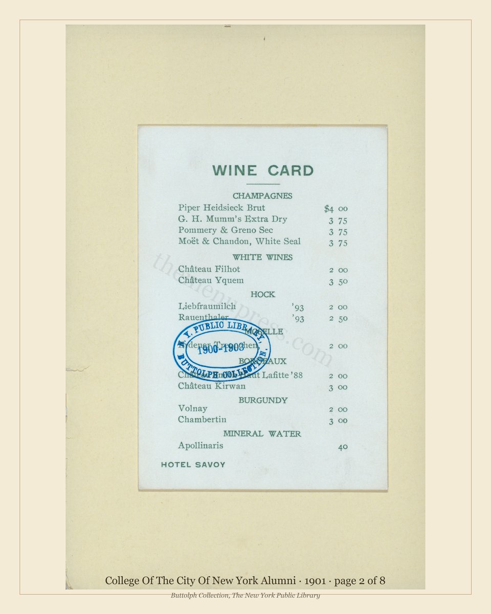Vintage menu — page 2 of 8